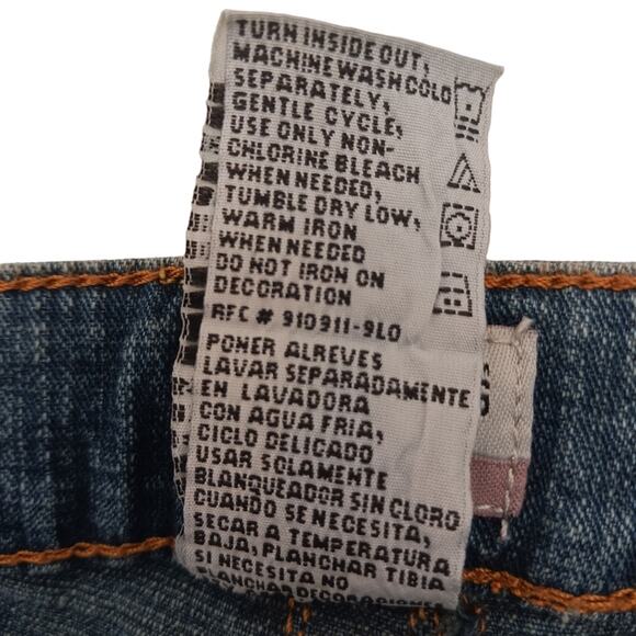 No Boundaries Jeans Jrs 36" W Blue EMBROIDERED Floral Flare Bohemian Cottagecore - Picture 16 of 16